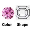 cz pink rose octagon