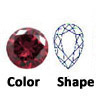 lab created very dark garnet  pear